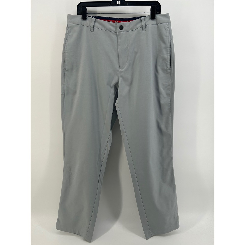 Puma Golf Pants Mens 34x30 Gray Performance Stretch Flat Front Trousers 578181